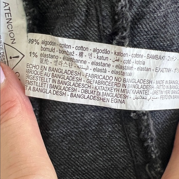 ZARA Black Denim Jacket with Silver Buttons - Picture 7 of 7